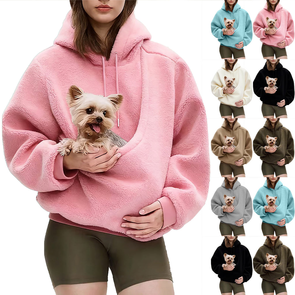 Hands-Free Dog Carrier Hoodie – Kangaroo Pet Pouch Sweatshirt