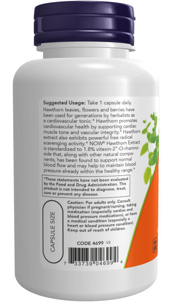 Now Hawthorn Extract 600mg Veg Capsules 90ct
