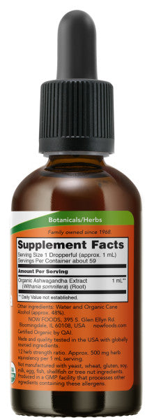 Now Ashwagandha Extract Organic 2oz
