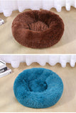 Round Plush Pet Bed - Warm Cozy Dog & Cat Bed